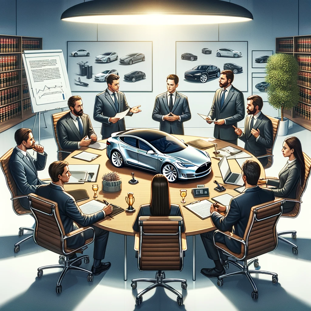 A negotiation and mediation scene related to Tesla Lemon Law