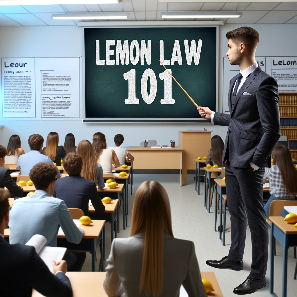 A professional  giving a lecture on Lemon Law 101